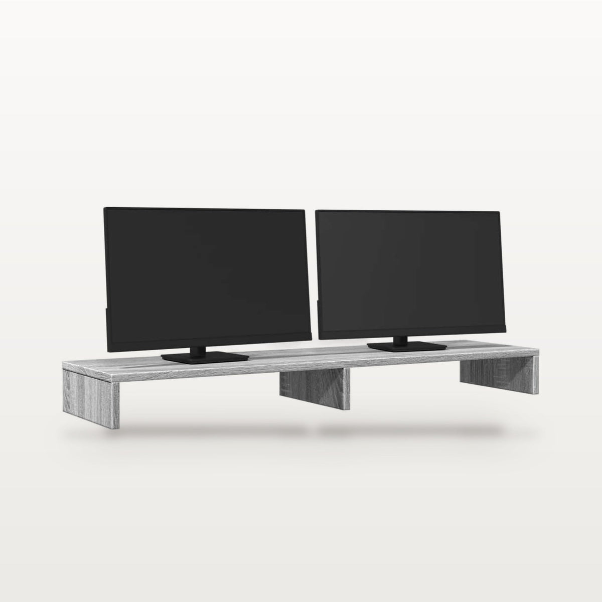 Support de moniteur double écran 100 x 27 cm Sonoma gris, hauteur 10 cm, charge 25 kg, vue 3