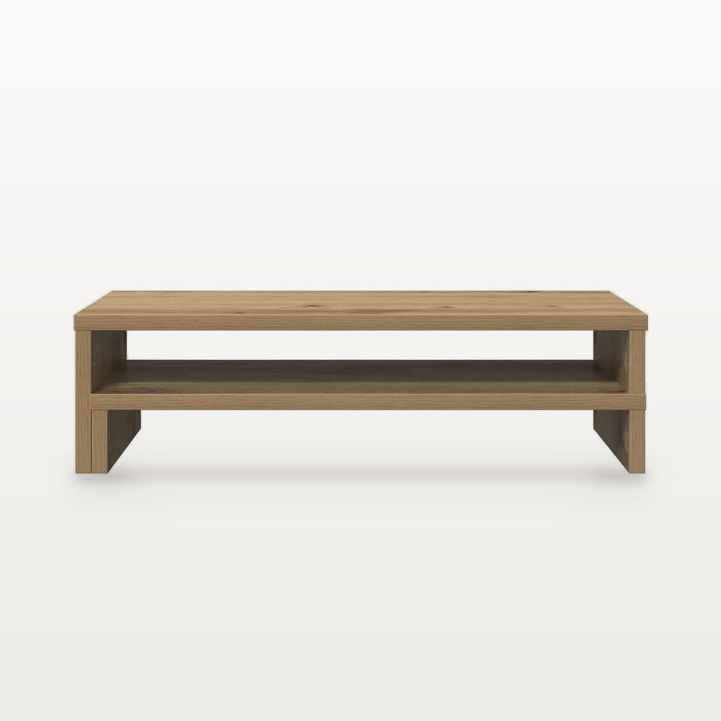 Support de moniteur en bois chêne artisanal 54 x 22 cm, hauteur 15 cm, charge 25 kg, vue 4