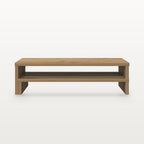 Support de moniteur en bois chêne artisanal 54 x 22 cm, hauteur 15 cm, charge 25 kg, vue 4