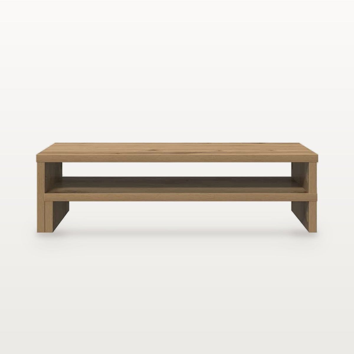 Support de moniteur en bois chêne artisanal 54 x 22 cm, hauteur 15 cm, charge 25 kg, vue 4