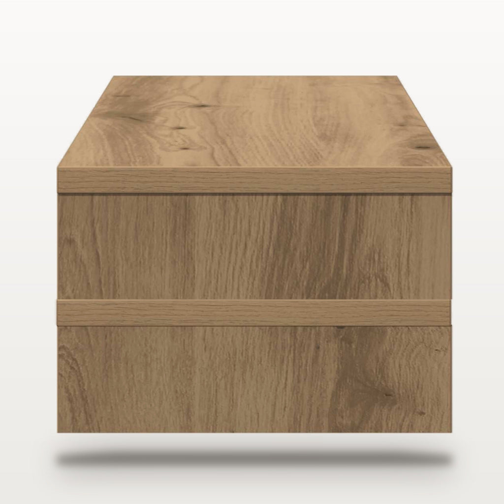Support de moniteur en bois chêne artisanal 54 x 22 cm, hauteur 15 cm, charge 25 kg, vue 5