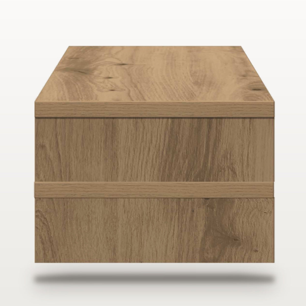 Support de moniteur en bois chêne artisanal 54 x 22 cm, hauteur 15 cm, charge 25 kg, vue 5