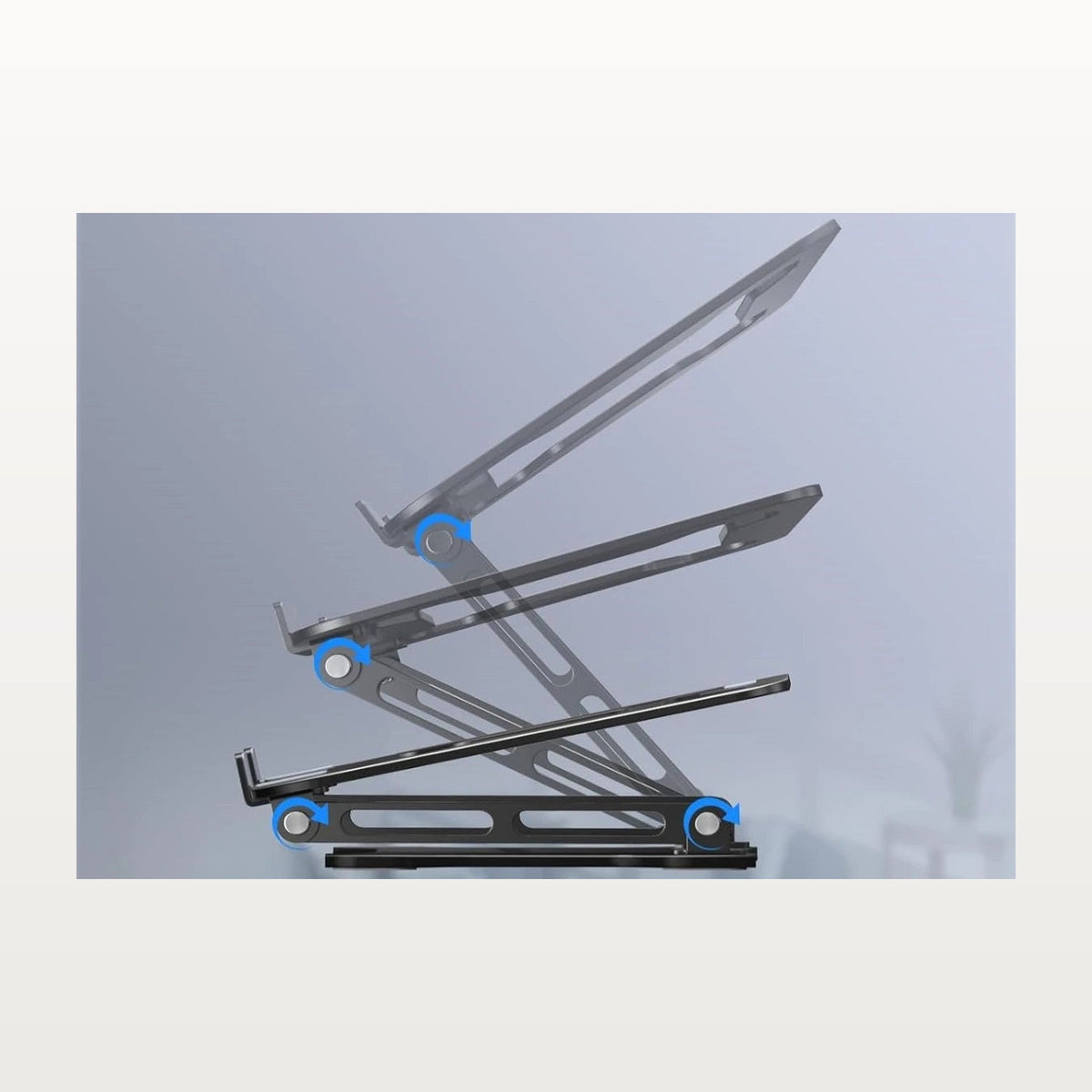 Support ordinateur portable pliable en aluminium, 10 à 15,6 pouces, 3 hauteurs, vue 2